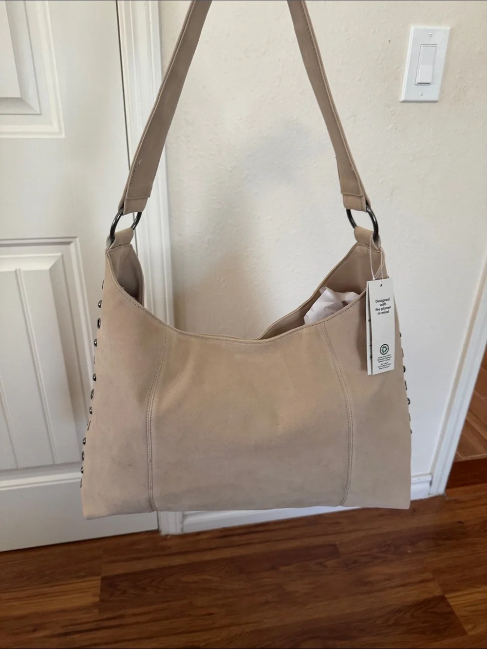 Neutral Taupe Women’s Shoulder Bag - Soft Hobo Style